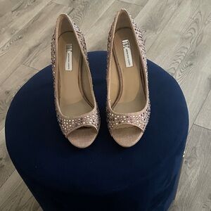 INC International Concepts Sparkling Peep-Toe Heels